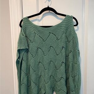 Green Knit Women's Sweater